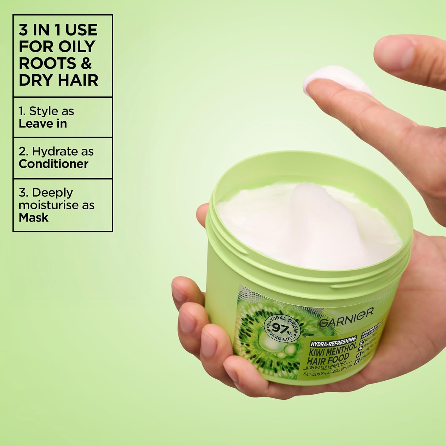 Garnier Hydra Refreshing Kiwi Menthol Hair Food
